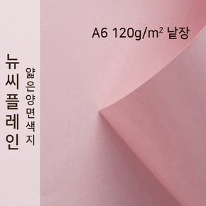 종이문화 뉴씨플레인 얇은 양면색상지 120g A6 No.09 코스모스핑크 낱장 1매 색지