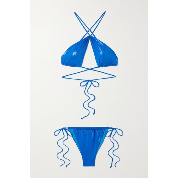 Tie-detailed Metallic Bikini 블루 24772899113332409