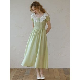 쎄무아듀 Cest_Greentea double leaf collar dress