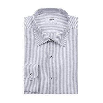 레노마 (슬림핏)시원하고 착용감좋은   카치온 스판 슬럽 스트라이프셔츠(ROSSL0132-GY)