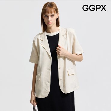 GGPX 더블 카라 싱글 린넨 자켓 (GP5JK009F)