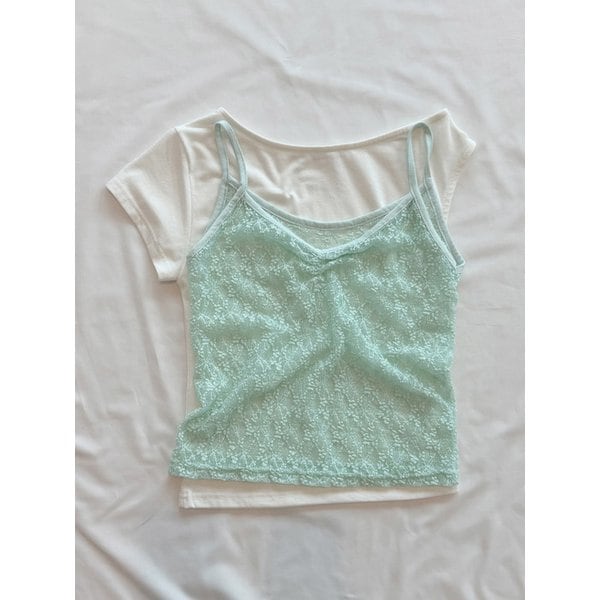 PIXIE PETAL OFF-SHOULDER SET_MINT