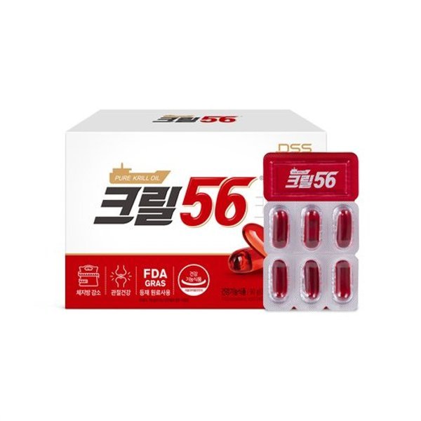 크릴56 크릴오일 6개월 (1,000mg x 180캡슐 x 1박스)