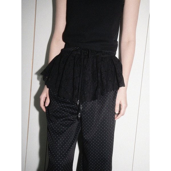 Lace mini skirt-Black