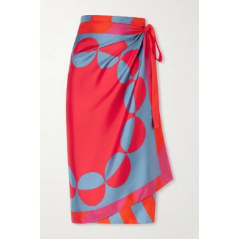 드리스반노튼 프린트 랩 실크 스커트 46376663163038381