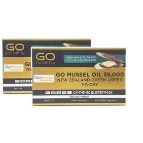 [해외직구] 뉴질랜드직구 Go Healthy 고헬씨 고 초록입홍합 오일 35000mg 60소프트젤 2팩