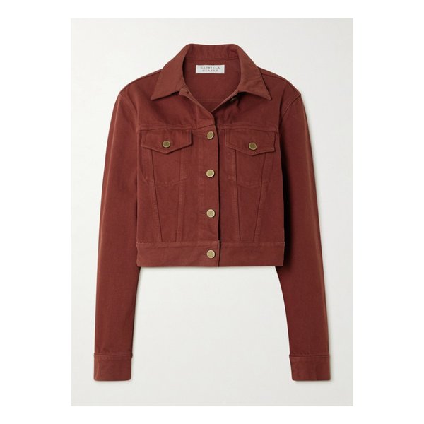 브론테 크롭  데님 재킷 버건디 46376663162907642