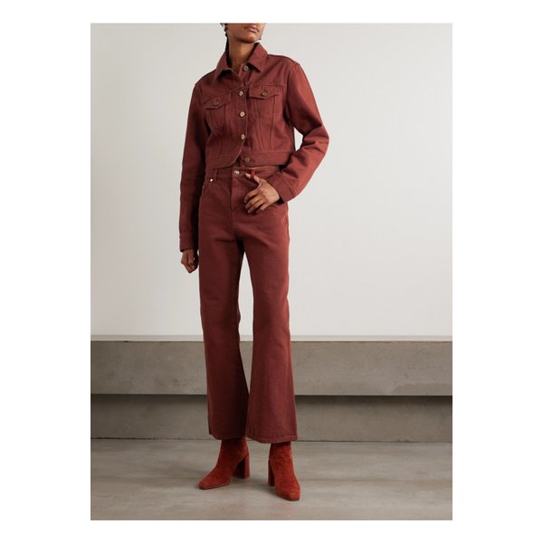 브론테 크롭  데님 재킷 버건디 46376663162907642