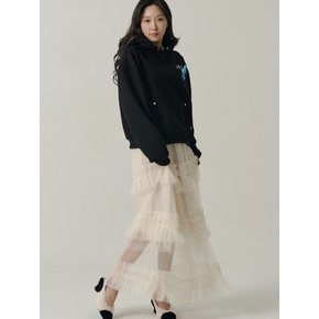 Petricia Layered Sha Frill Long Skirt_Cream