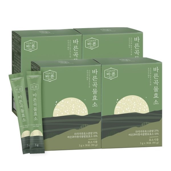 바른 곡물 효소 국내산 효소식품 3g x 30포, 4박스