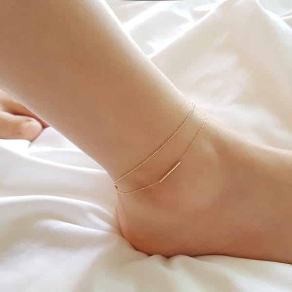 [옷자락] 여자 여름 데일리 시원한 레이어드 발찌