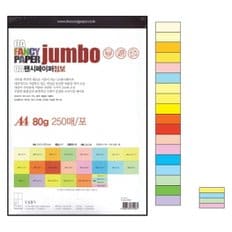 (두성) 점보 OA팬시페이퍼 A4용지 80g 250매 (19칼라)