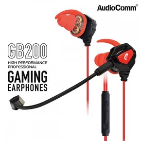 AudioComm 3.5mm HP-GB200N 03-2426 OHM 옴 전기 게이밍 이어폰 마이크가있는 게이밍 헤드셋