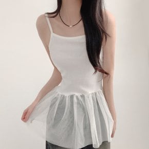 셀리 레이어드 뷔스티에 캉캉 프릴 나시 미니원피스3color