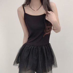 셀리 레이어드 뷔스티에 캉캉 프릴 나시 미니원피스3color
