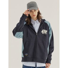 OCEAN Y2K RAGLAN SLEEVE SWEAT FULL ZIP HOODIE [NAVY]