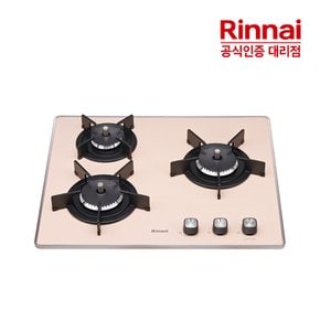 3구 빌트인 가스레인지 피치핑크 RBR-PF3041PD 가스쿡탑 건전지타입