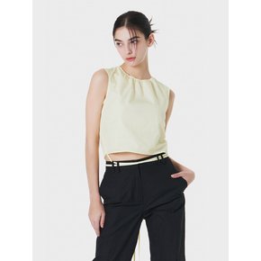 SHIRRING STRAP SLEEVELESS LIGHT YELLOW MBCSTO013LY