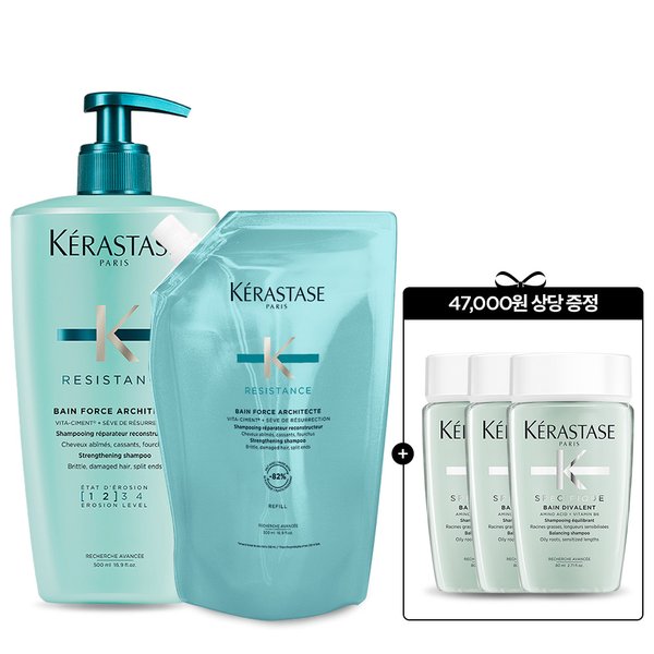 [5월/SSG단독] 세트 방 포스 아키텍트 대용량 샴푸 1L (본품 500ml + 리필 500ml)
