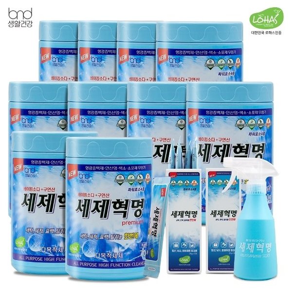 세제혁명 프리미엄 다목적 세제 10통 + 스틱 20g - SSG.COM
