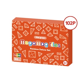 메가맥타일즈 더 그로우 디럭스 레인보우 102p 자석 블록 타일 유아 교구 어린이 장난감 완구