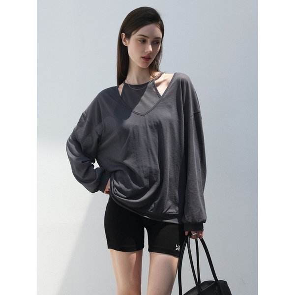 Essential rib biker short - BLACK