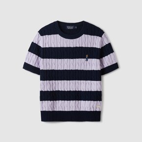 STEVE STRIPE CABLE SWEATER WHKAE2413F