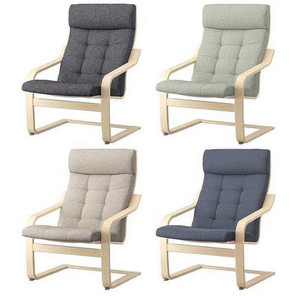 POANG 포엥 암체어 프레임 자작나무무늬목 쿠션 군나레드/안락의자/1인소파/거실의자