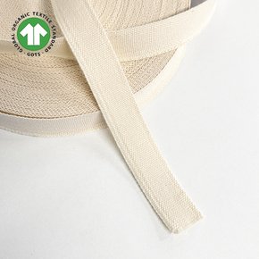 [유럽산] 오가닉 코튼 리본 13mm 1마yd 내추럴 / 나만의 라벨 만들기