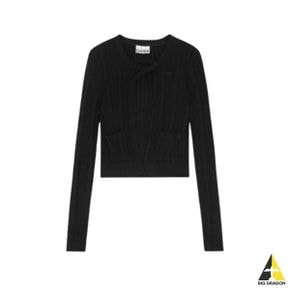 24FW BLACK LIGHT VISCOSE RIB CARDIGAN (K2226 099) (블랙 라이트 비스코스 리브 가디건)