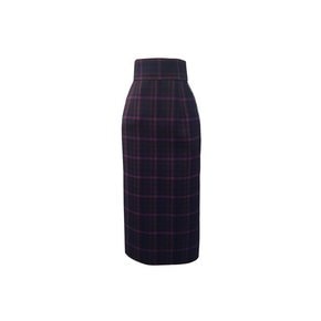 [주문제작]17FW KHJ TARTAN CHECK DARK GREEN SLIM SKIRT