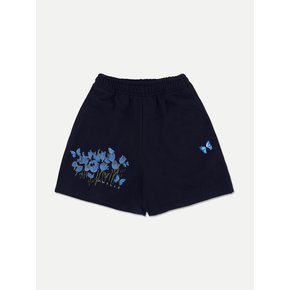 Blue Butterfly Training Banding Sweat Shorts Pants SSP302 (Navy)