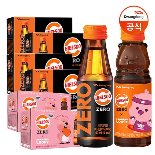 [광동] 비타500 ZERO 100ml x40병 +비타500 ZERO 잔망루피 100ml x20병