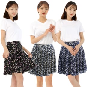 꽃 무늬 플레어 스커트 캐주얼 하이 웨이스트 미니 스커트 여성 의류