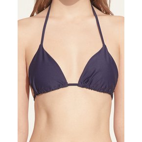 Lyla Navy Solid Triangle Bikini Top