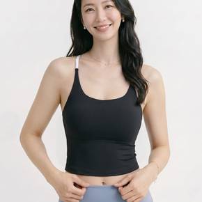 NU018 여성 신축성 통기성 캡내장 크롭 나시 브라탑