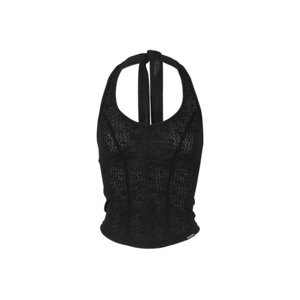 HALTER NECK KNIT SLEEVELESS_Black