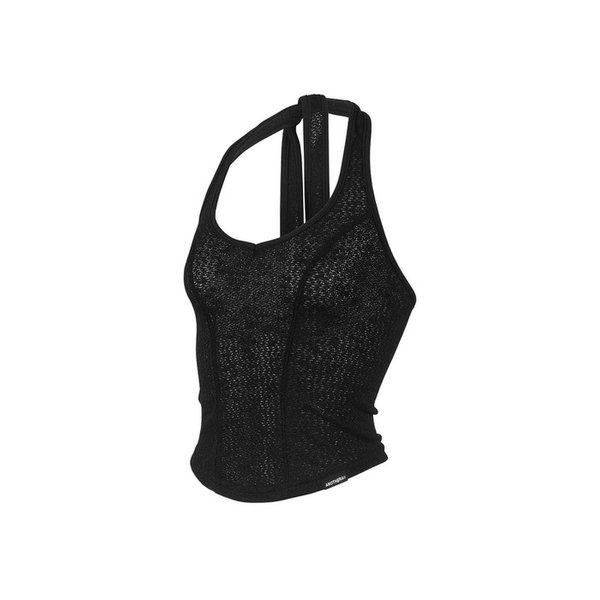 HALTER NECK KNIT SLEEVELESS_Black
