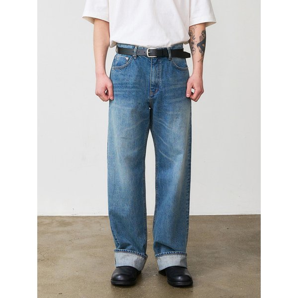 DEN0762 Selvedge Dusty Wave (Wide Fit)