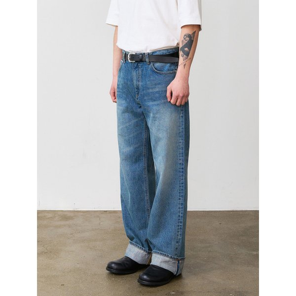 DEN0762 Selvedge Dusty Wave (Wide Fit)