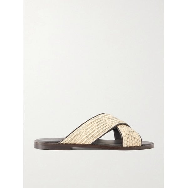 오타위 우븐 라피아 가죽 샌들 46376663162952683