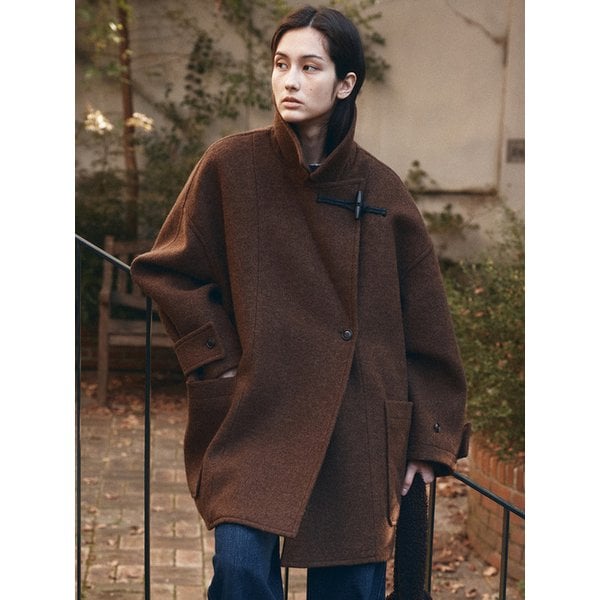 O3762 알파카 오버사이즈 코트_Brown