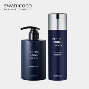 펩타인 바이옴 포맨 올인원 에센스 150ml + 샤워젤 300ml (피지, 노폐물 컨트롤 케어)