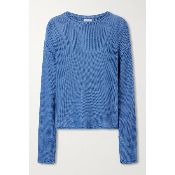 리셋 벤 오픈 니트 코튼 스웨터 블루 46376663163028163