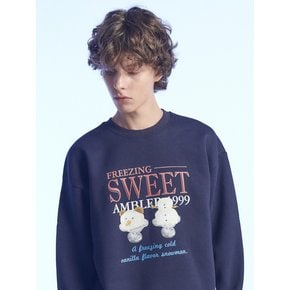 Vanilla flavor snowman Sweatshirt AMM1209 (Navy)