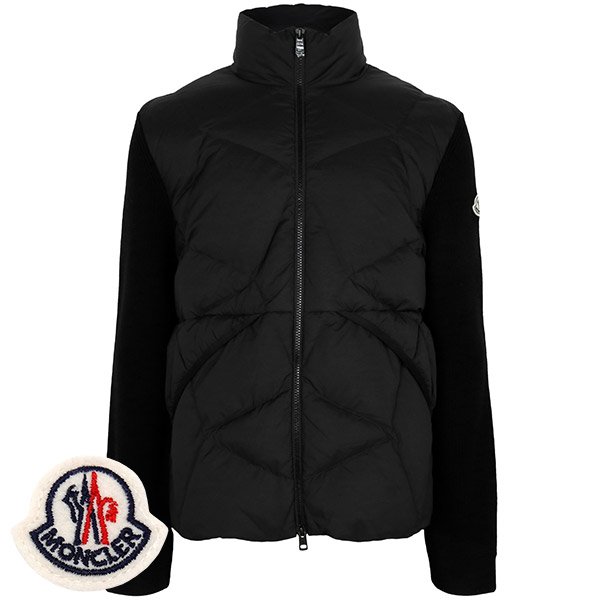 [부산점] 몽클레어 블랙 울 니트 믹스 구스 다운 집업 자켓 9B00038 M1131 999