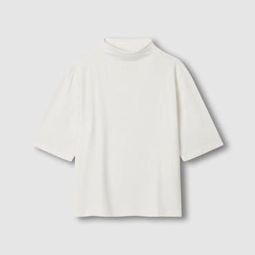 JAJU 25F/W  여 소프트 모크넥 5부 티셔츠  J115301003