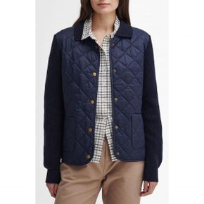 5159500 Barbour Moors Mixed Media Quilted Cotton & Wool Snap-Up Cardigan 114210013