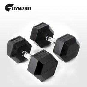 [GymPro]육각고무아령 17.5kg세트/육각아령/클럽용고무아령/덤벨세트/다각형아령/바벨