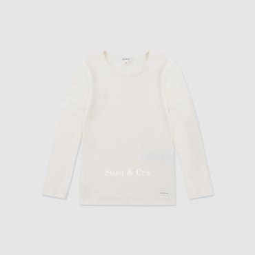 슈슈앤크라 리노스 골지 티셔츠 ㅡ 크림